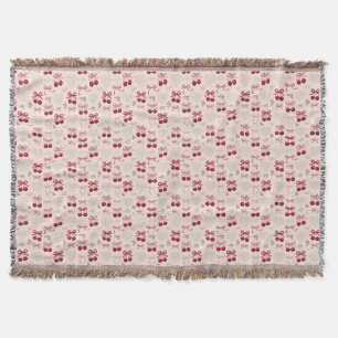 Coquette Cherry Bow Fleece Blanket 
