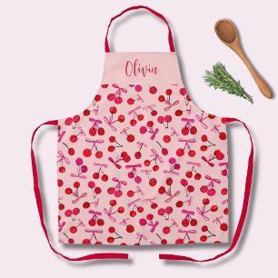 Coquette Cherry & bow pattern Apron