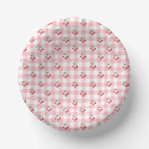 Coquette Cherry Bridal Shower Paper Plate