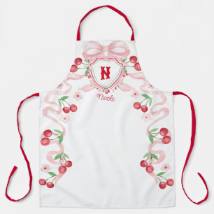 Coquette Cherry Monogam  Apron