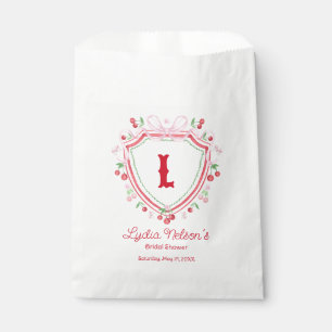 Coquette Cherry Monogam Bridal Shower Favour Bag