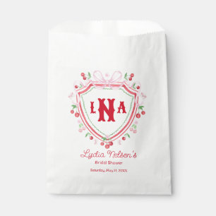 Coquette Cherry Monogam Bridal Shower Favour Bag