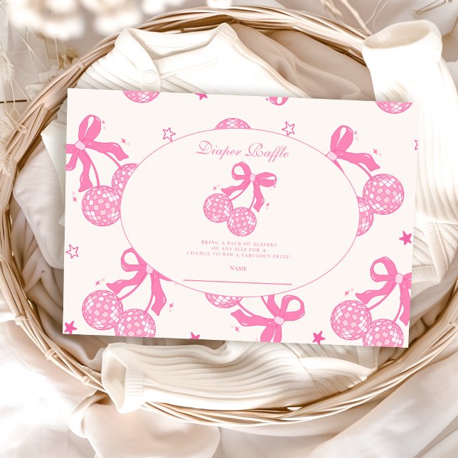 Coquette Cherry on Top Baby Diapper Raffle Enclosure Card (Creator Uploaded)