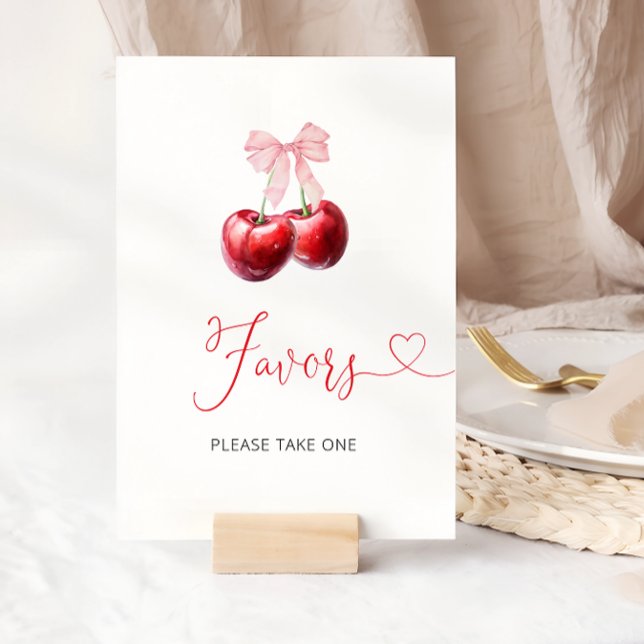 Coquette Cherry On Top Baby Shower Favours Poster (Creator Uploaded)