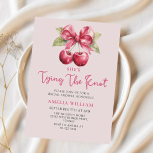 Coquette Cherry on Top Bridal Shower Invitation