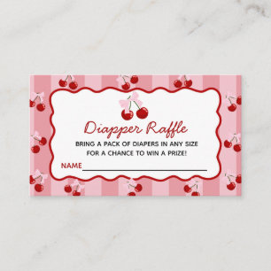 Coquette Cherry on Top Diaper Raffle  Enclosure Card
