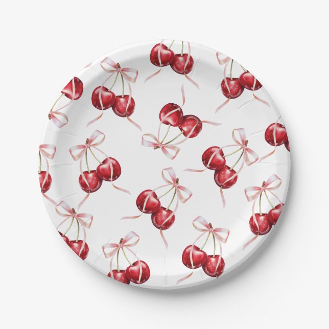 Coquette Cherry Paper Plate (Front)