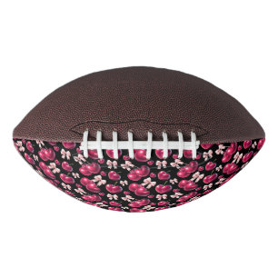 Coquette Cherry Pattern Pink Bow Aesthetic Football