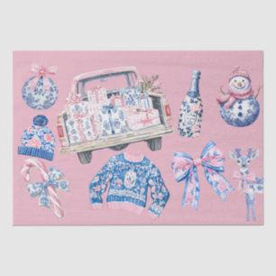 Coquette Chinoiserie Christmas illustrations Tissue Paper