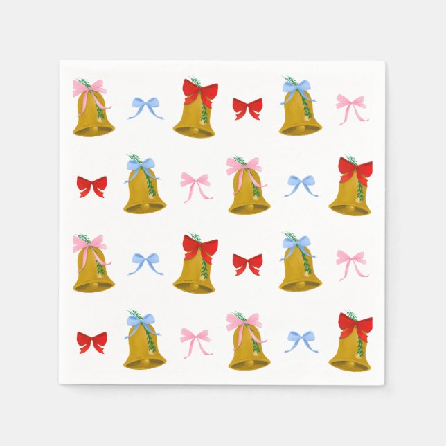 Coquette Christmas Bells and Bows Classic  Napkin (Front)