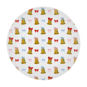 Coquette Christmas Bells and Bows Preppy Classic  Cutting Board