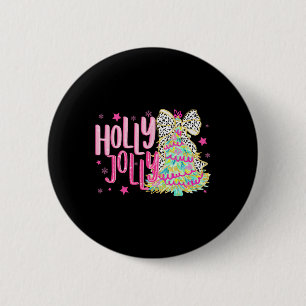 Coquette Christmas Colourful Holly And Jolly Chris 6 Cm Round Badge