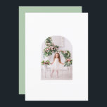 Coquette Christmas Family Photo Pink Green Doodle Holiday Card<br><div class="desc">Coquette Christmas Family Photo Whimsical Pink Green Doodle Holiday Card Christmas Card features your favourite photo. To be used with the coordinating vellum frame of a whimsical coquette floral frame in pink and green with a pink bow and personalised with your custom text and personalised with your family name. NOTE:...</div>