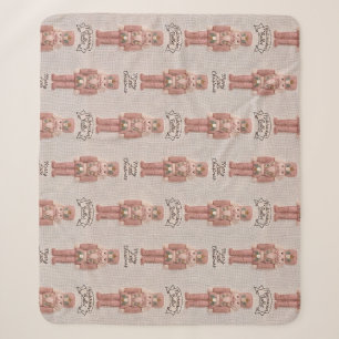 Coquette Christmas Nutcracker Latch Hook Yarn Sherpa Blanket