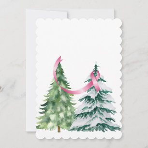 Coquette Christmas Tree, Breast Cancer Awareness Holiday Card
