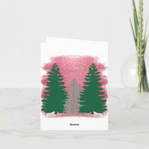 Coquette Christmas Tree, Breast Cancer Awareness Holiday Card
