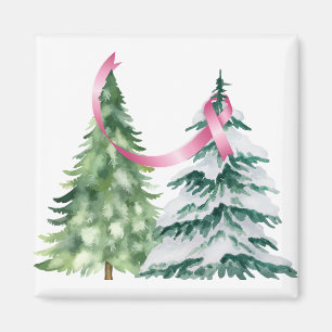 Coquette Christmas Tree, Breast Cancer Awareness Magnet