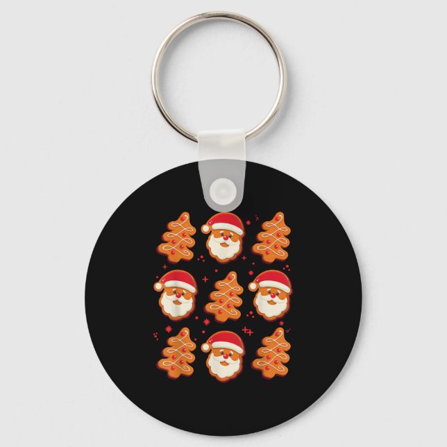 Coquette Christmas Tree Cake Santa Claus Nk Christ Key Ring (Front)