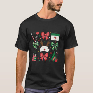 Coquette Christmas Tree Cake Santa Claus Pink Chri T-Shirt
