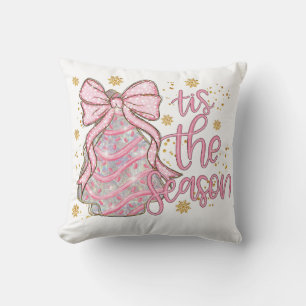 Coquette Christmas Tree Cake Tis the Season Cushion
