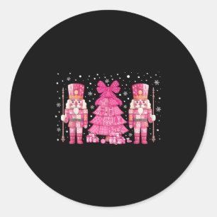 Coquette Christmas Tree Nk Nutcrackers Women Kids  Classic Round Sticker