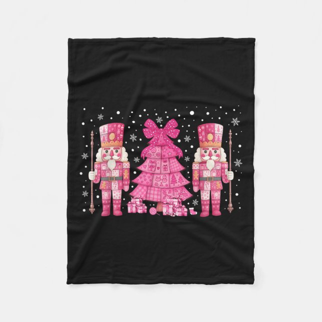 Coquette Christmas Tree Nk Nutcrackers Women Kids  Fleece Blanket (Front)