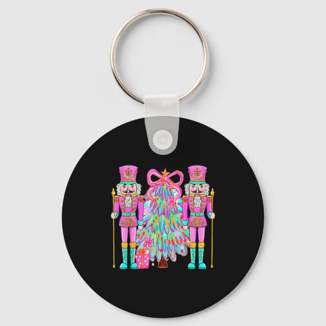 Coquette Christmas Tree Nk Nutcrackers Xmas Women  Key Ring (Front)