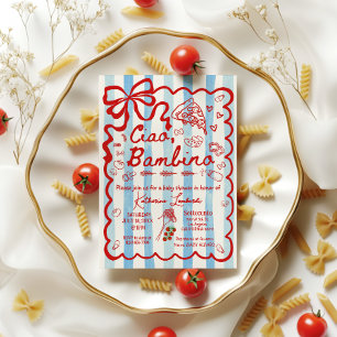 Coquette Ciao Bambino Blue Italian Theme Invitatio Invitation