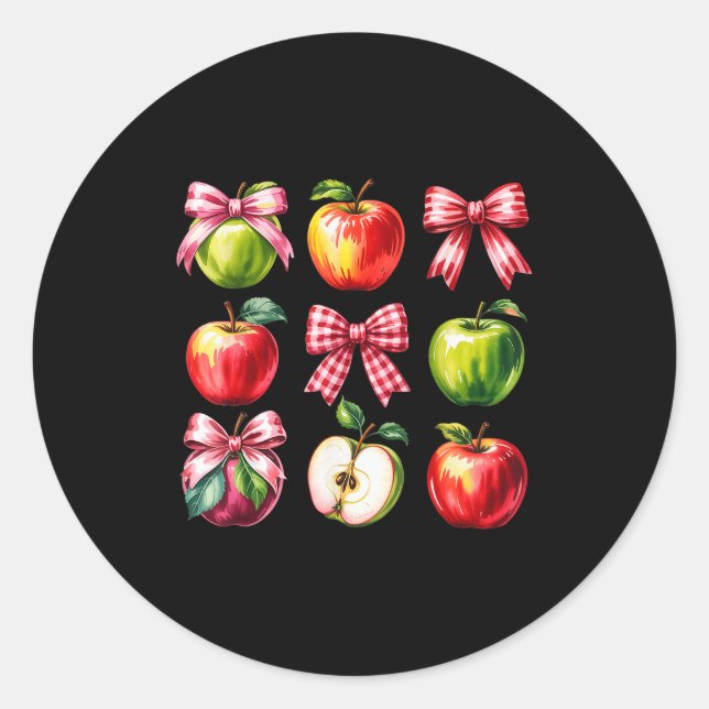 Coquette Cking Crew Cking Season Bows  Classic Round Sticker (Front)