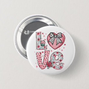 Coquette Colourful LOVE Letters 6 Cm Round Badge