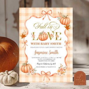 Coquette Cottage Pumpkin Fall in Love Baby Shower Invitation