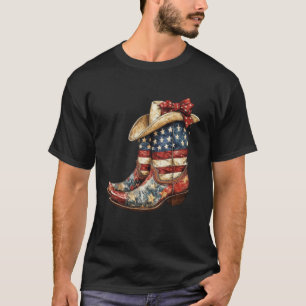 Coquette Cowgirl 4th Of July Boots Western Cowgirl T-Shirt