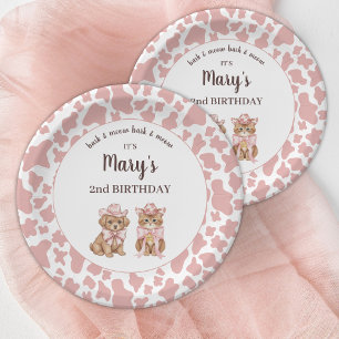 Coquette Cowgirl Cuties Birthday Paper Plate