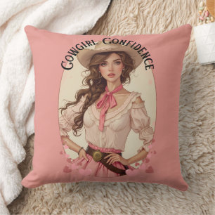 Coquette Cowgirl Western Fashion Portrait Cushion