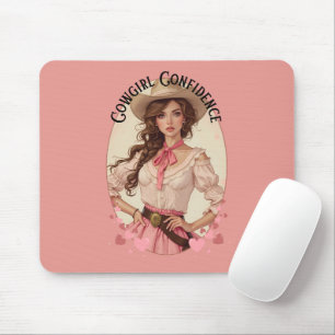 Coquette Cowgirl Western Fashion Portrait Mouse Pad