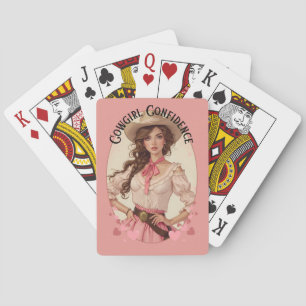 Coquette Cowgirl Western Fashion Portrait Playing Cards