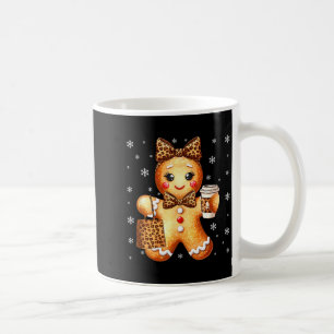 Coquette Cute Gingerbread Leopard Bow Christmas Gi Coffee Mug