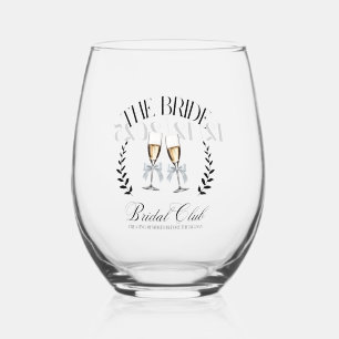 Coquette Cute Pink Bow Personalised Stemless Wine Glass