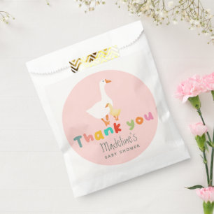 Coquette Cute Pink Silly Goose Baby Shower Favour Bag