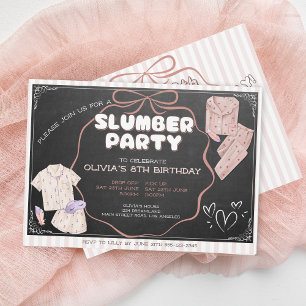 Coquette cute slumber birthday party invitation