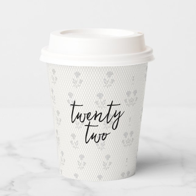 Coquette Disco Ball & Black Bow Lace Birthday Paper Cups (Front)