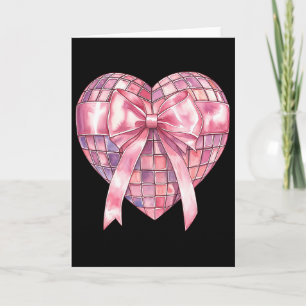 Coquette Disco Heart Pink Valentine Girly Valentin Card