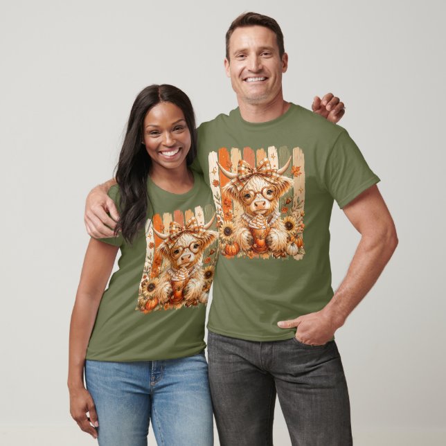 Coquette Fall Highland Cow T-Shirt (Unisex)