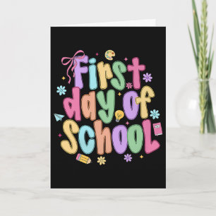 Coquette First Day Of School Bow Preppy Ck To Scho Card