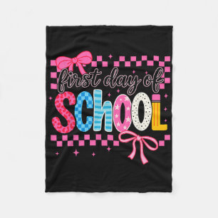 Coquette First Day Of School Fleece Blanket