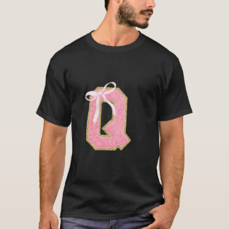 Coquette First Initial Letter Q Preppy Girly Girl  T-Shirt