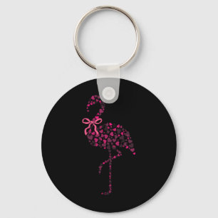 Coquette Flamingo Heart Cute Pink Valentine's Day Key Ring