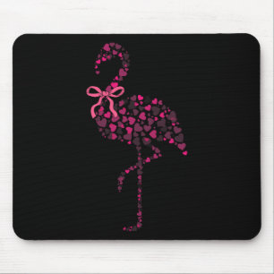 Coquette Flamingo Heart Cute Pink Valentine's Day  Mouse Pad