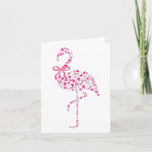 Coquette Flamingo Heart Cute Pink Valentines Day W Card