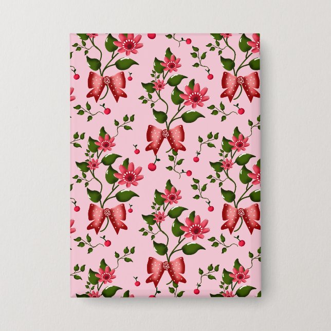  Coquette  floral Bow Pattern Wallpaper (Front)